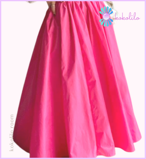 【pink skirt】ピンクギャザースカート